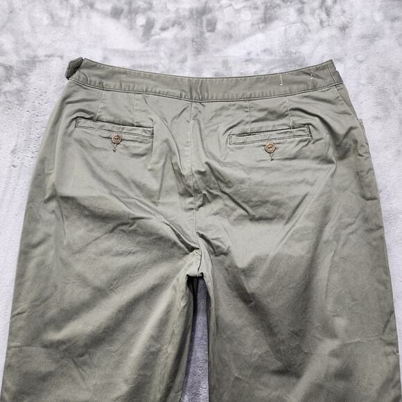 Eddie Bauer Pants Womens 12 Green Mercer Fit Straight Leg Ankle Chino Stretch - Picture 4 of 14